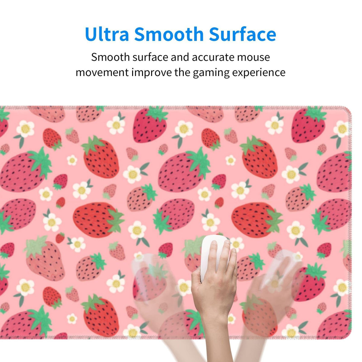 Strawberry Mouse Pad XL Large Mousepad Non Slip Rubber Base Desk Mat for Laptop Computer Gaming