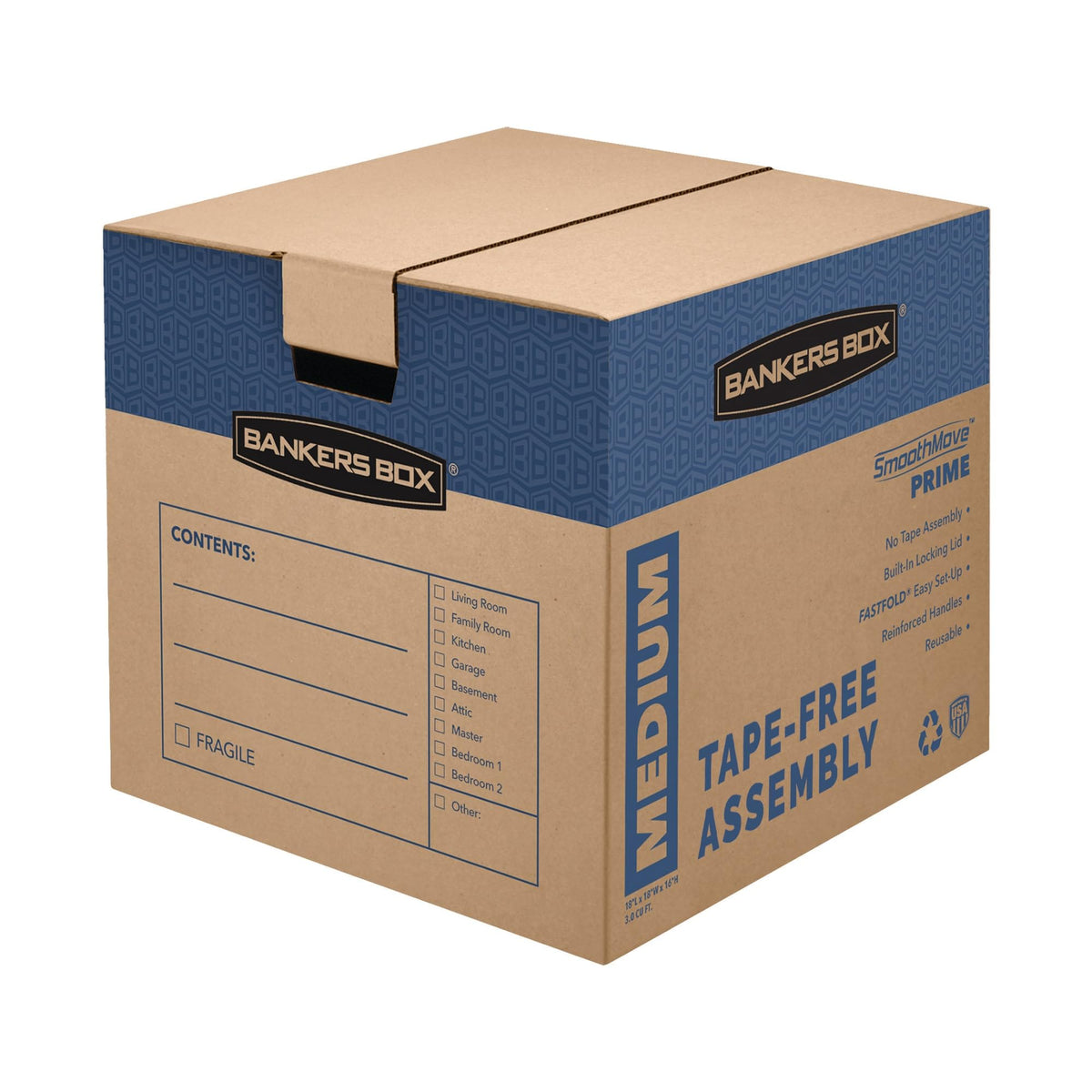Bankers Box 8-Pack Medium Prime HD Moving Boxes with Reinforced Handles