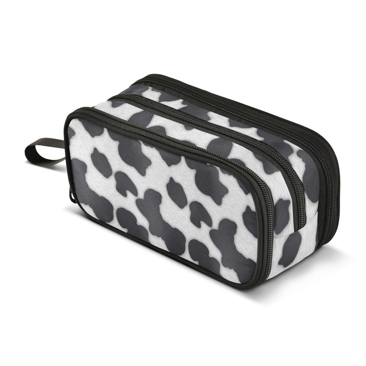 Sletend Pencil Case Milk Cow Print 3 Compartments Pencil Pouch
