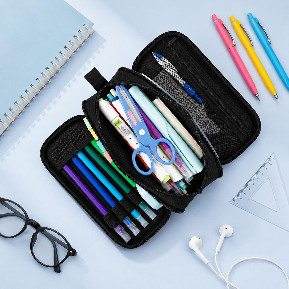 Easozoom Game Controller Pencil Case for Boys Kids Teens, Large Capacity Pencil Pouch with 3