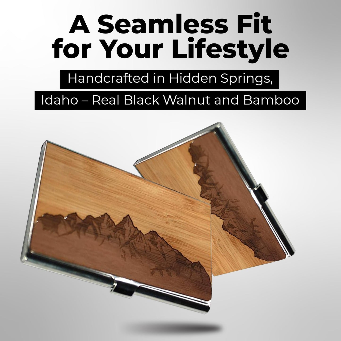 WUDN Handcrafted Wooden Business Card Holder Wallet For Men and Women | Holds Up to 20-25 B-Cards