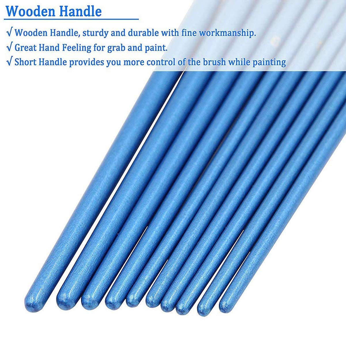 BOSOBO Paint Brush Sets, 6 Pack 60 Pcs Pointed-Round Tip Paintbrushes Nylon Hair Artist Acrylic