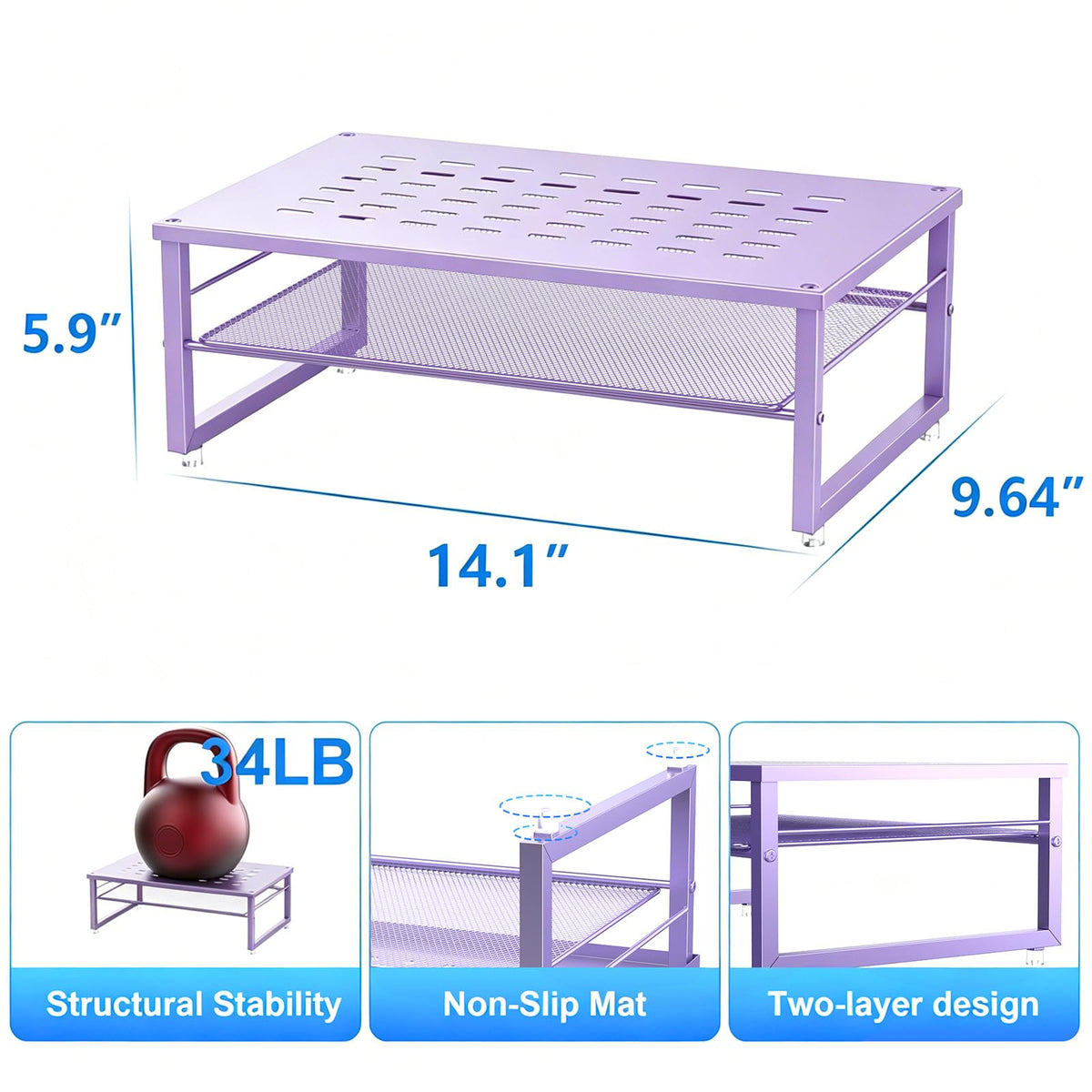 gianotter 2-Tier Metal Monitor Stand Riser