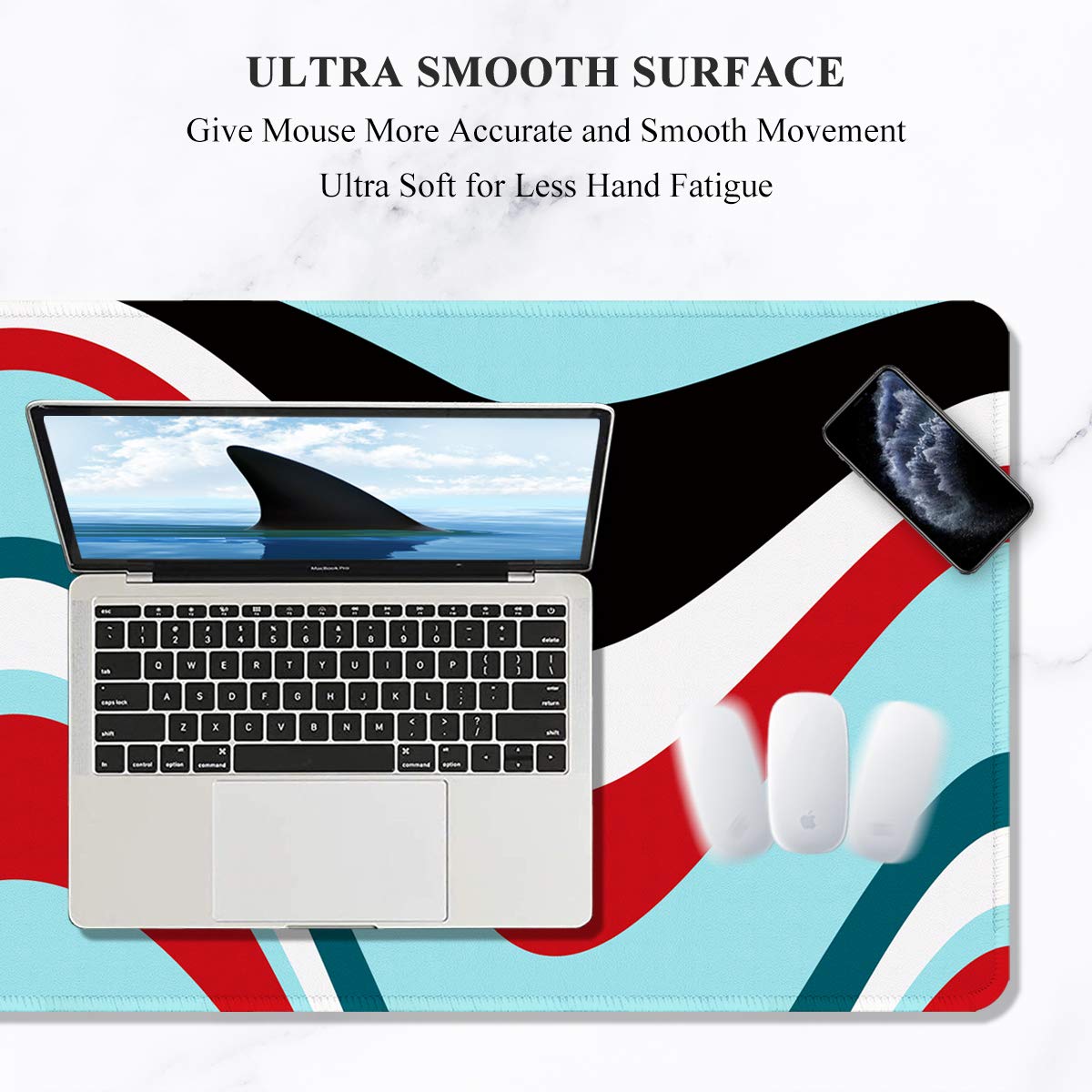 Auhoahsil Large Mouse Pad, Full Desk XXL Extended Gaming Mouse Pad 35" X 15", Waterproof Desk Mat
