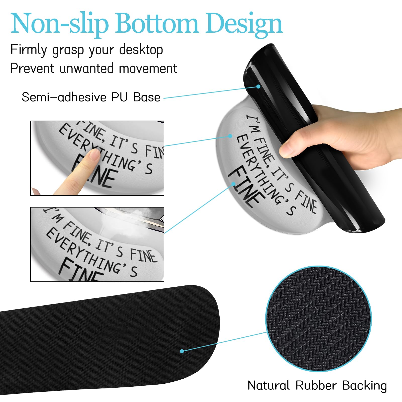 LIMKRIAN Cat Ergonomic Mouse Pad with Wrist Rest Desk Mat Sets Accessories