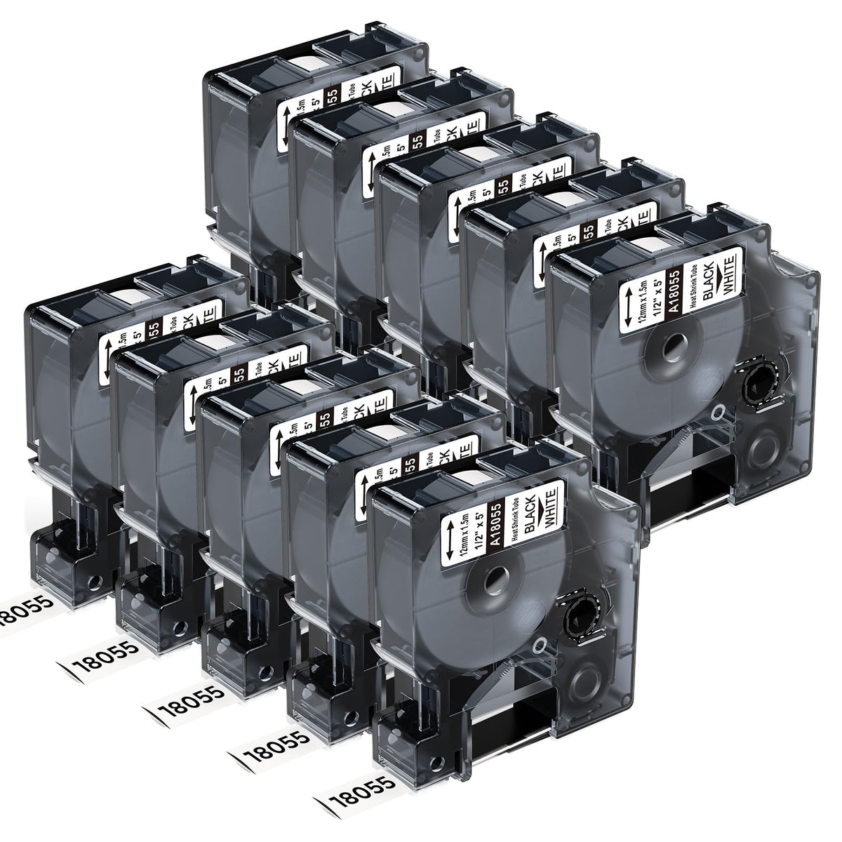 Compatible with DYMO 18055 Heat Shrink Tube Labels