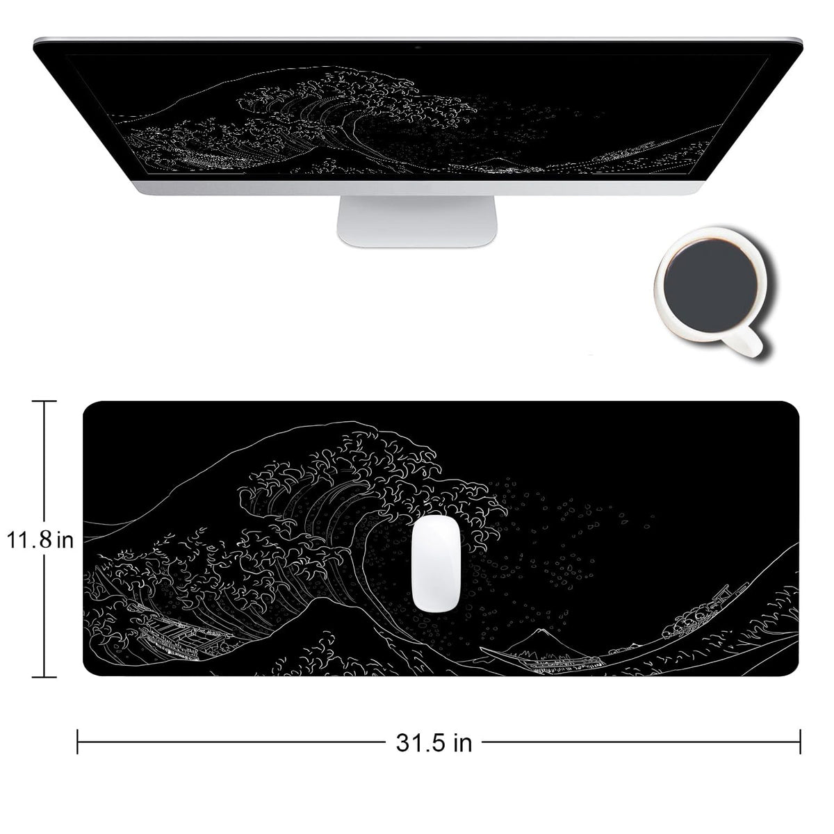 SANWUMIAN Gaming Mouse Pad, Large Mouse Pads for Desk, Non-Slip Rubber Base Mousepad, Keyboard