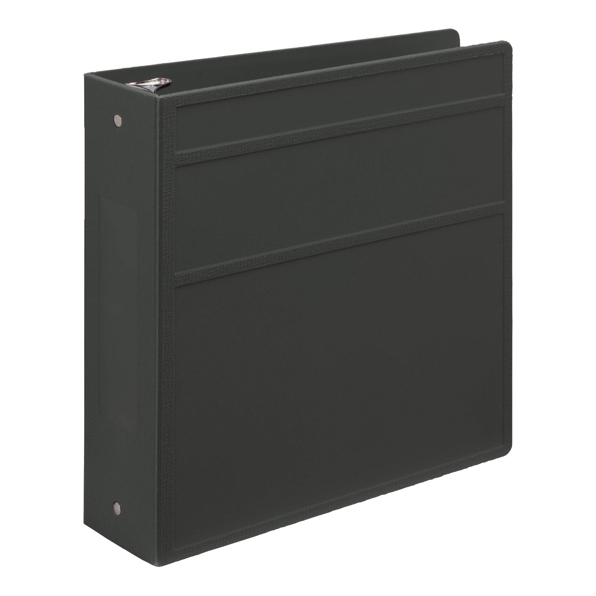 Carstens 3-Inch Heavy Duty 3-Ring Binder - Side Opening, Charcoal Gray, Durable Plastic, Precision