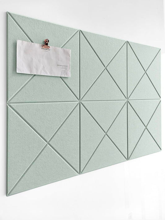 6 Pack Decorative Felt Wall Tiles (11.8” x 11.8”) - Modern Bulletin Board for Home Office &