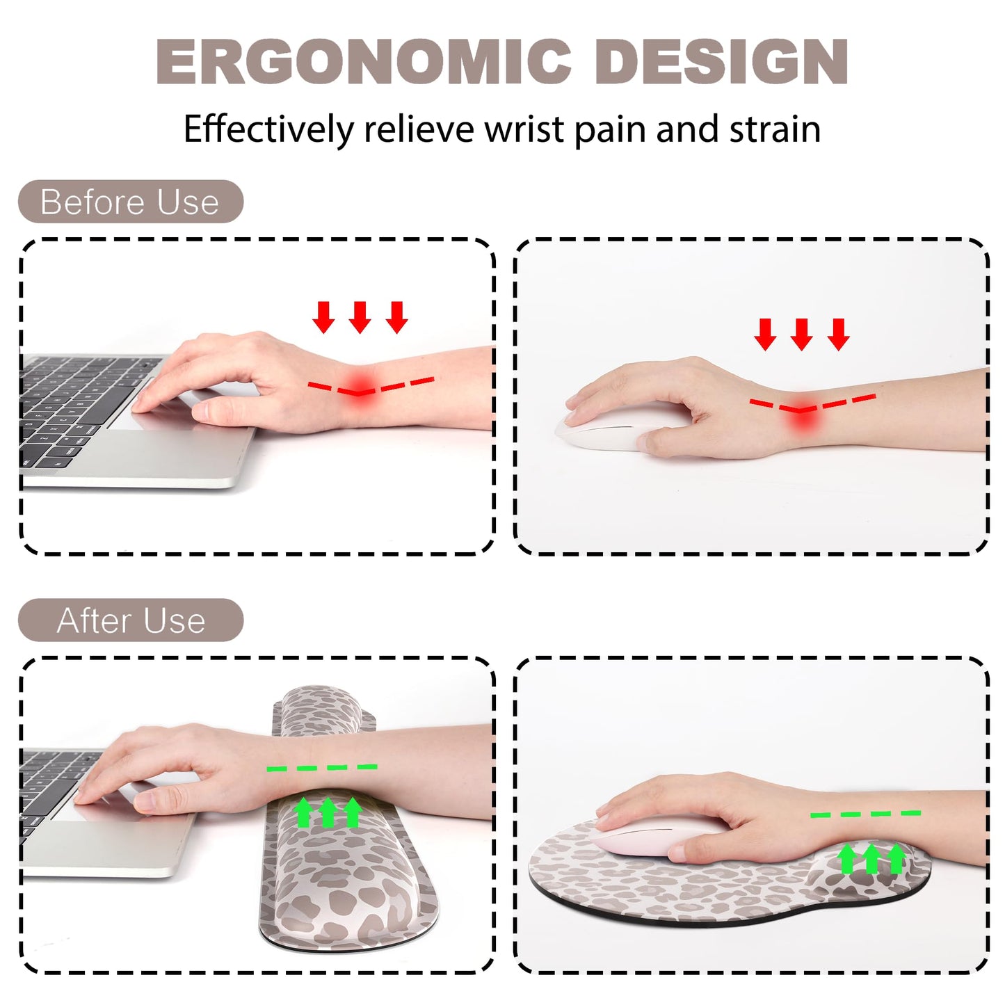 Ergonomic Mouse Pad with Wrist Rest and Keyboard Wrist Rest, Mousepad