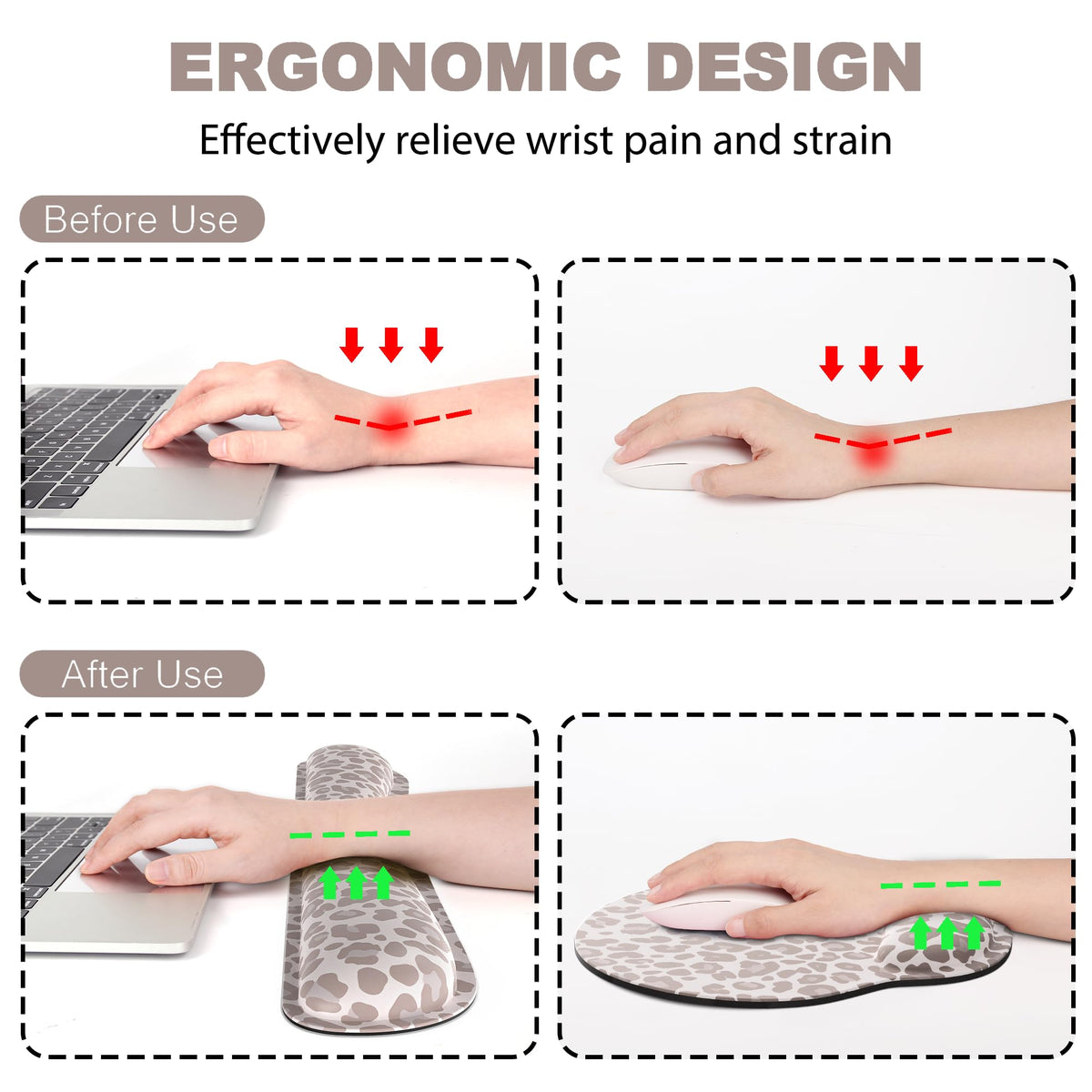 Ergonomic Mouse Pad with Wrist Rest and Keyboard Wrist Rest, Mousepad