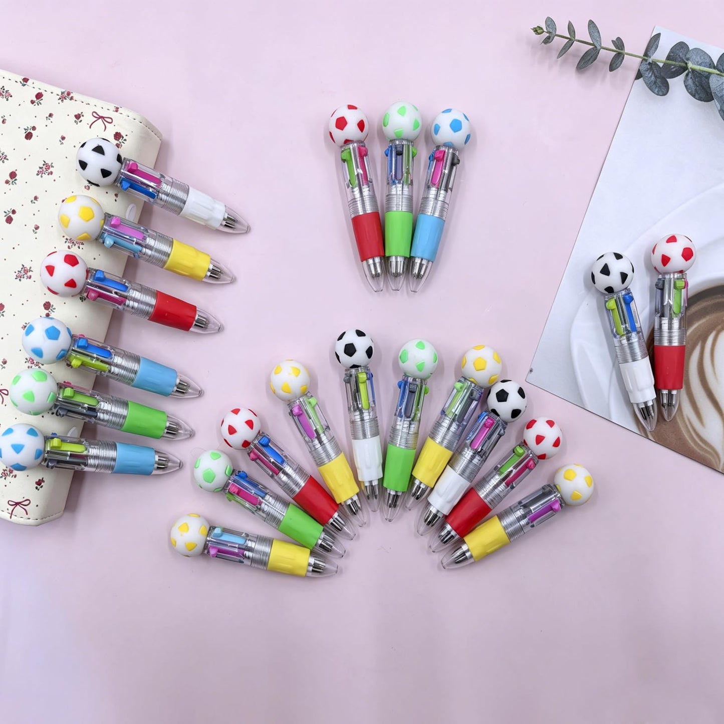 TOEMUR 100 PCS Multicolor Pen Set – 50 Cute Pens Bulk with 50 Pen Bags, Fun Pens for Party Favors