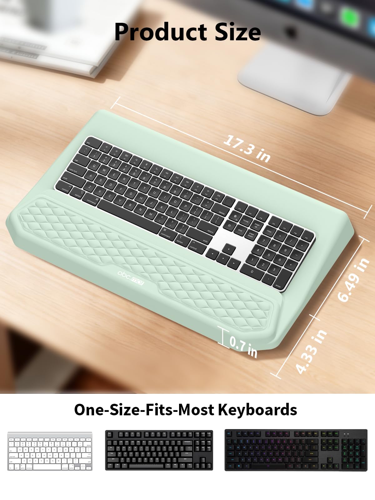 2-in-1 Ergonomic Keyboard Stand with Wrist Rest, Light Green