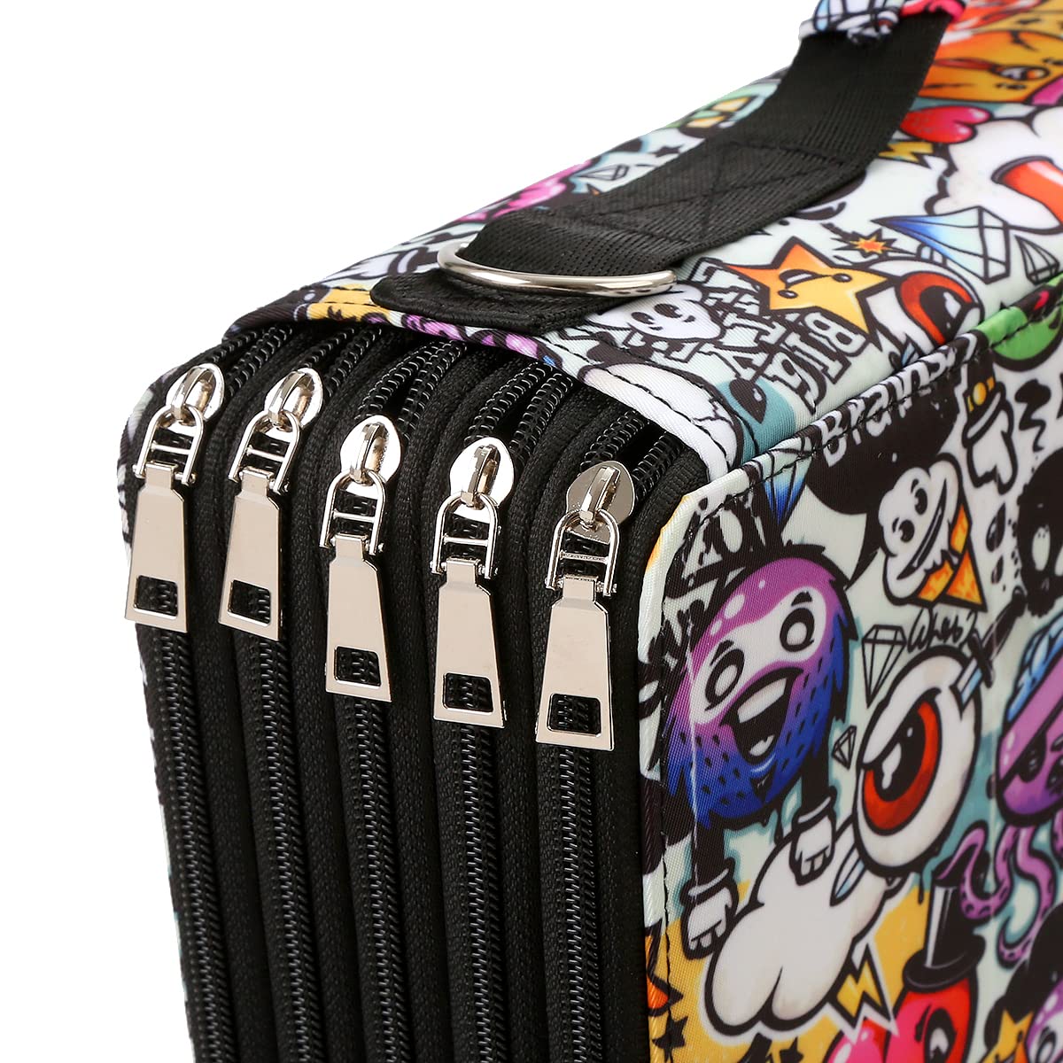 Lbxgap 480 Slots Pencil Case, 5-Layer Organizer with Shoulder Strap