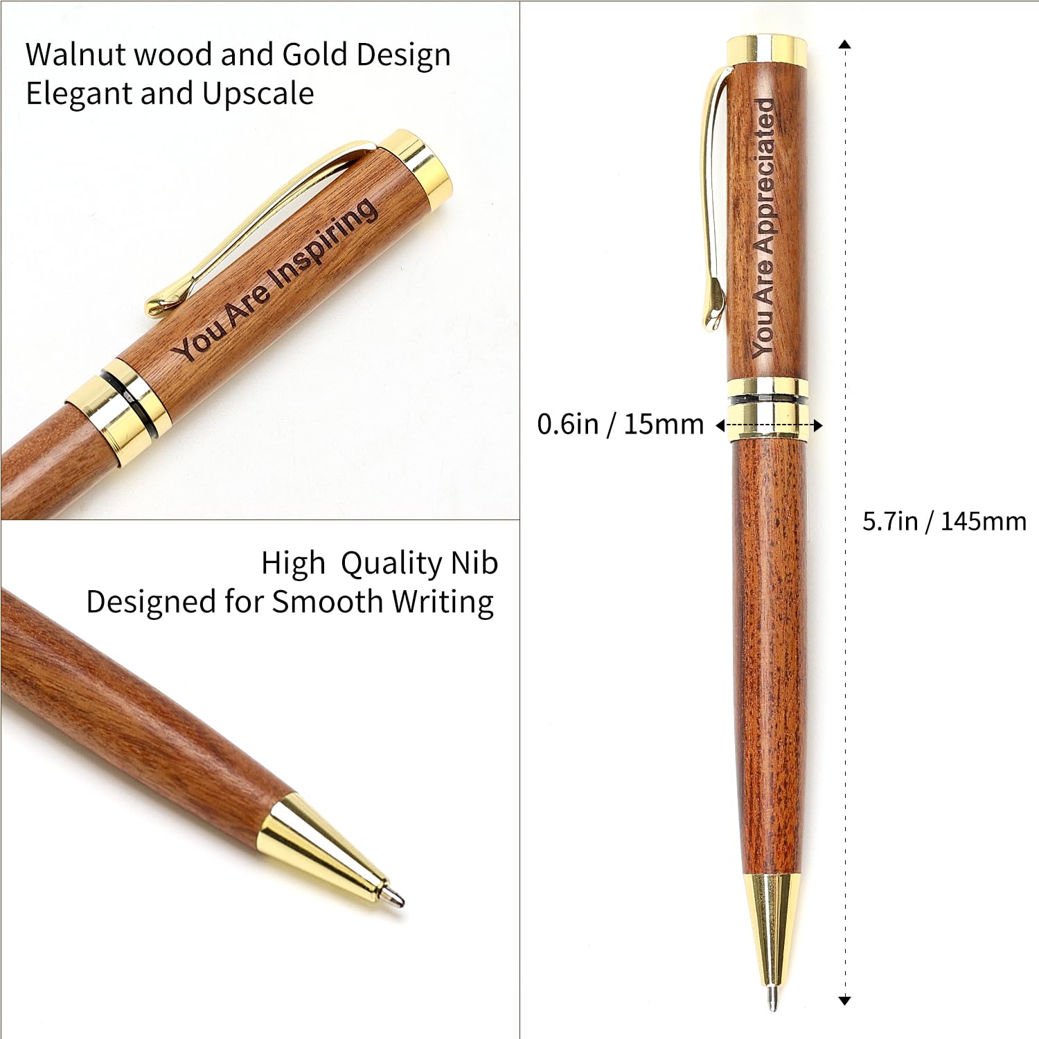 3 Pcs Cool Pens Set with Box, Thank You Gift for Women Coworkers Teachers