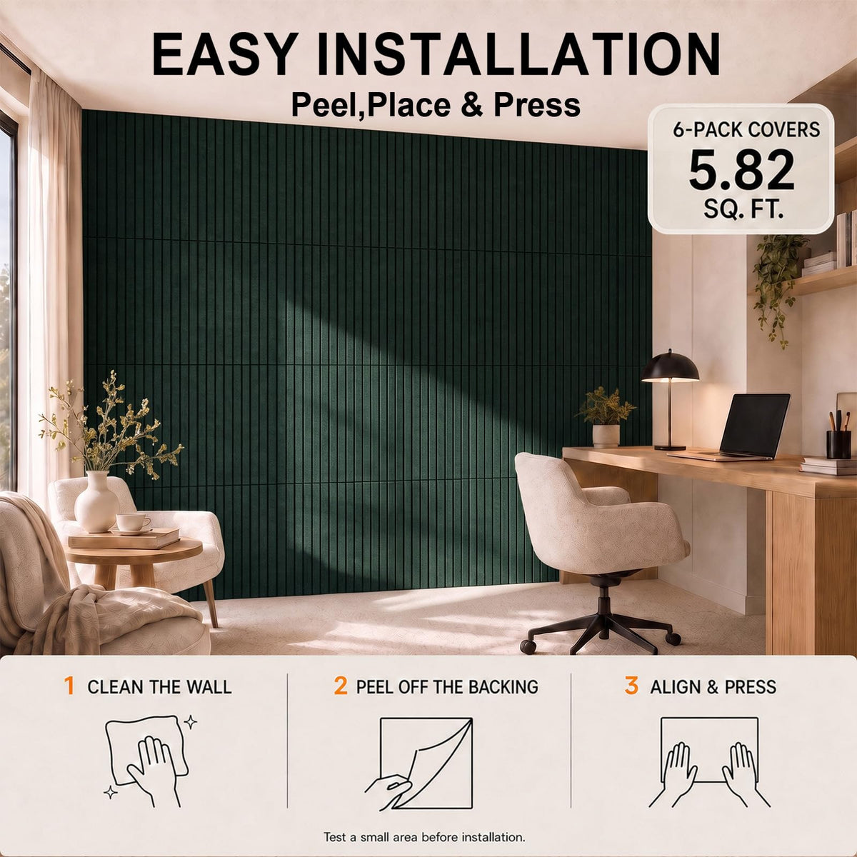 Baysola Stripe Felt Bulletin Board Tiles, Cork Board Alternative 24 x 36 in