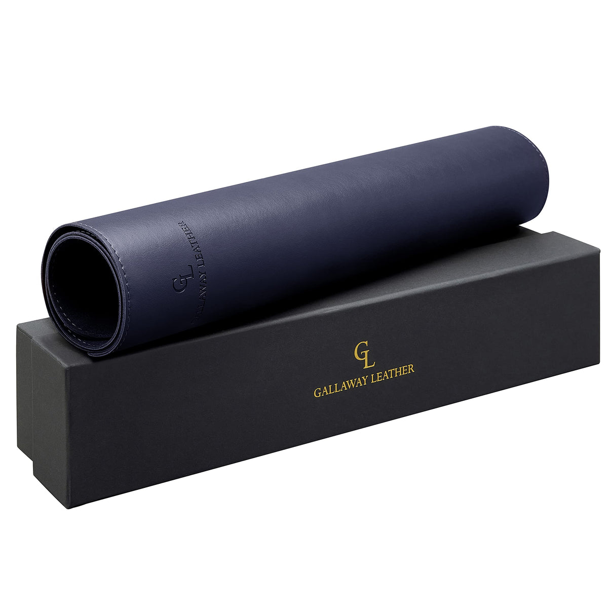 Gallaway Leather Desk Mat - Office Writing Desk Pad, Medium 24" x 14" Navy Blue, Gift Ready Elegant