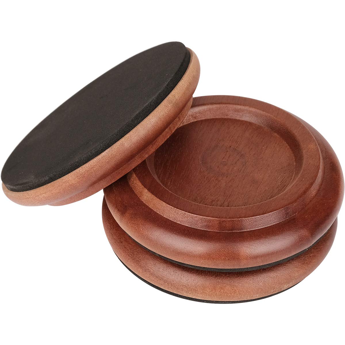 Grand Piano Caster Cups,Eison Solid Sapeliwood Piano Caster with Non-Slip & Anti-Noise Foam Floor