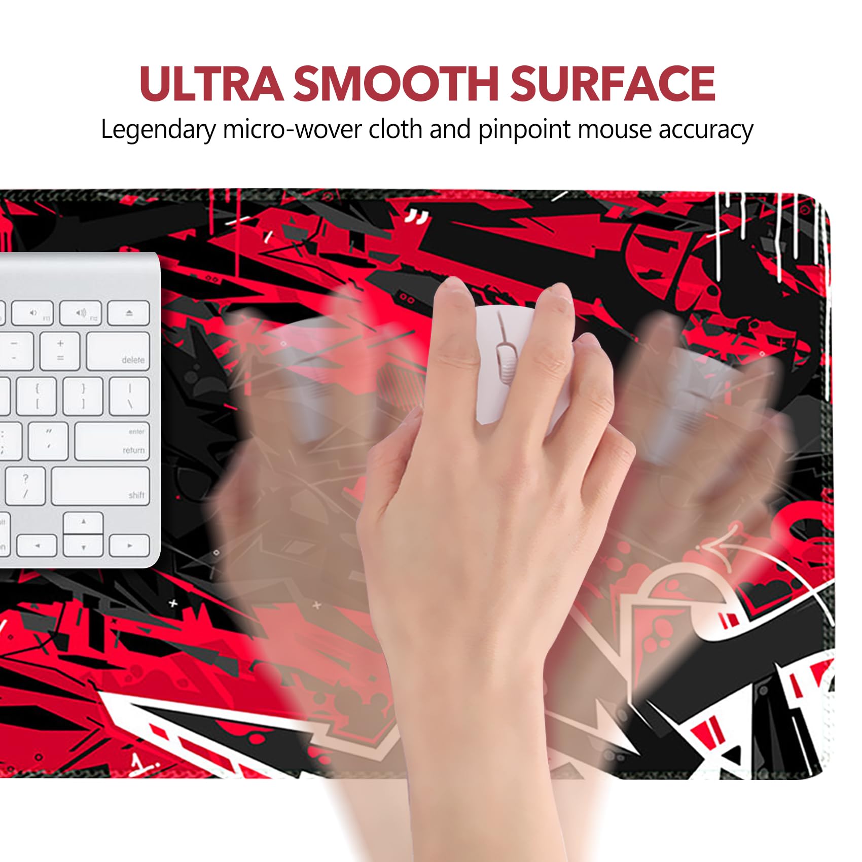 AIMSA Extended Gaming Mouse Pad Desk Mat, Large Mousepad with Stitched Edges (35x15.7 in), Keyboard