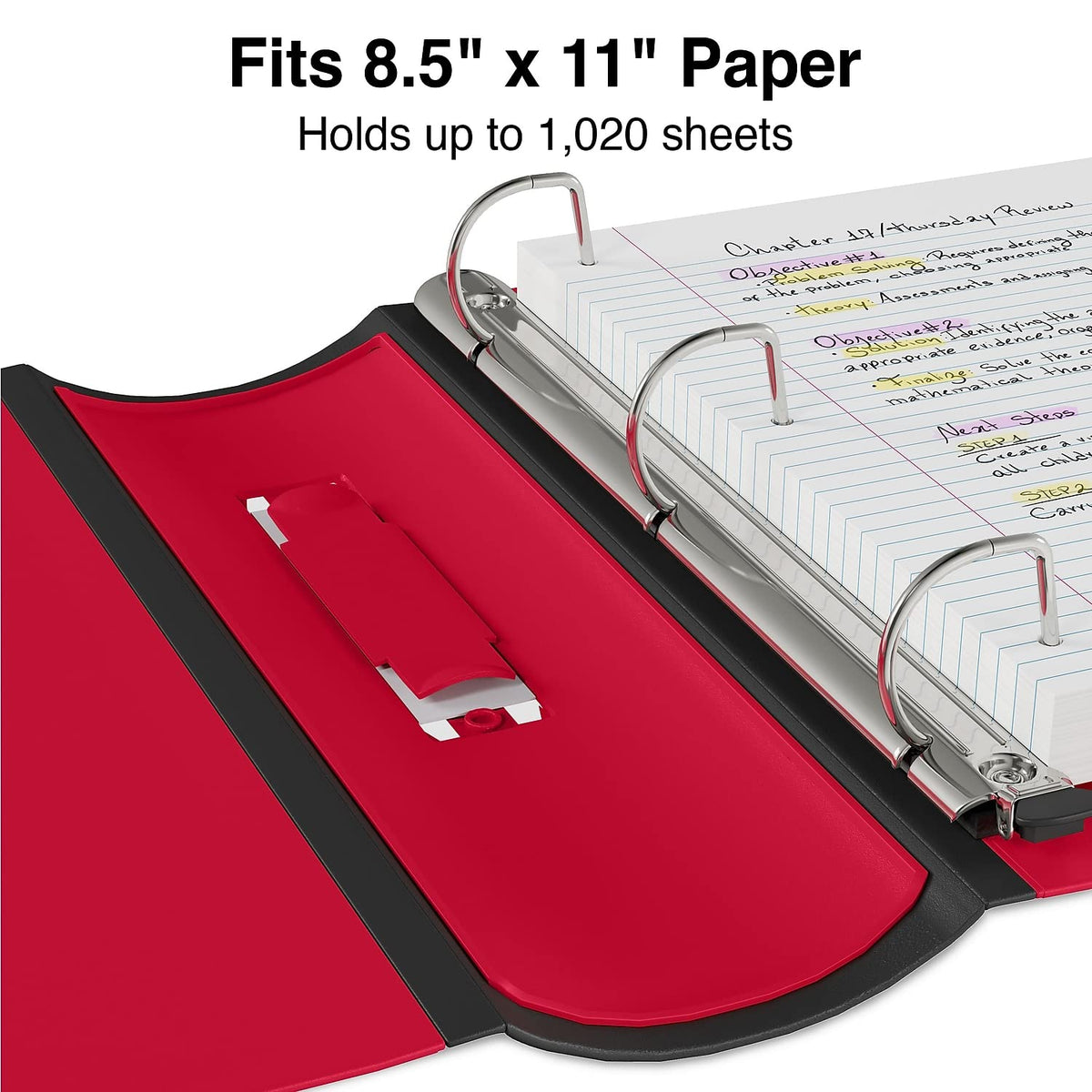 Staples Better Binder, 4 Inch D-Ring, Red, Reinforced Spine