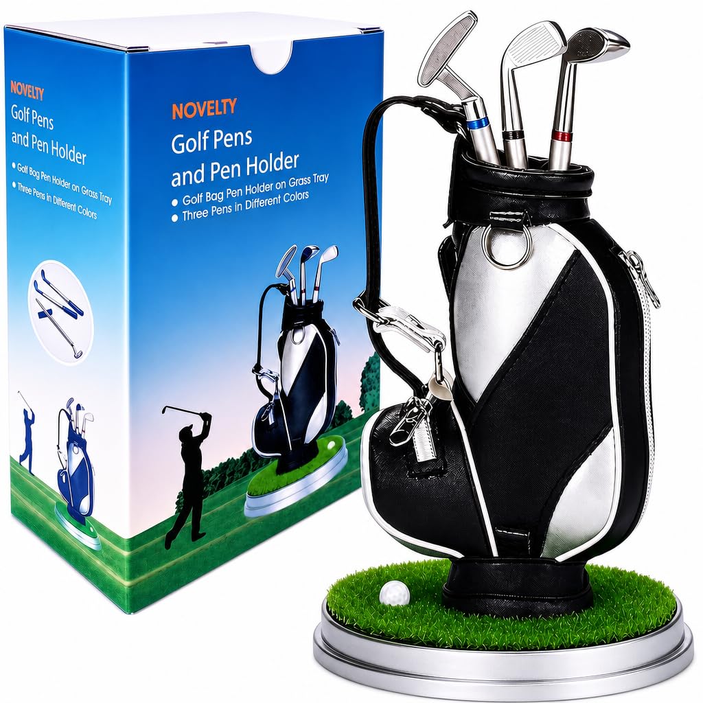 Funny Golf Pen Holder, Home Office Desk Decor Accessory for Golfers
