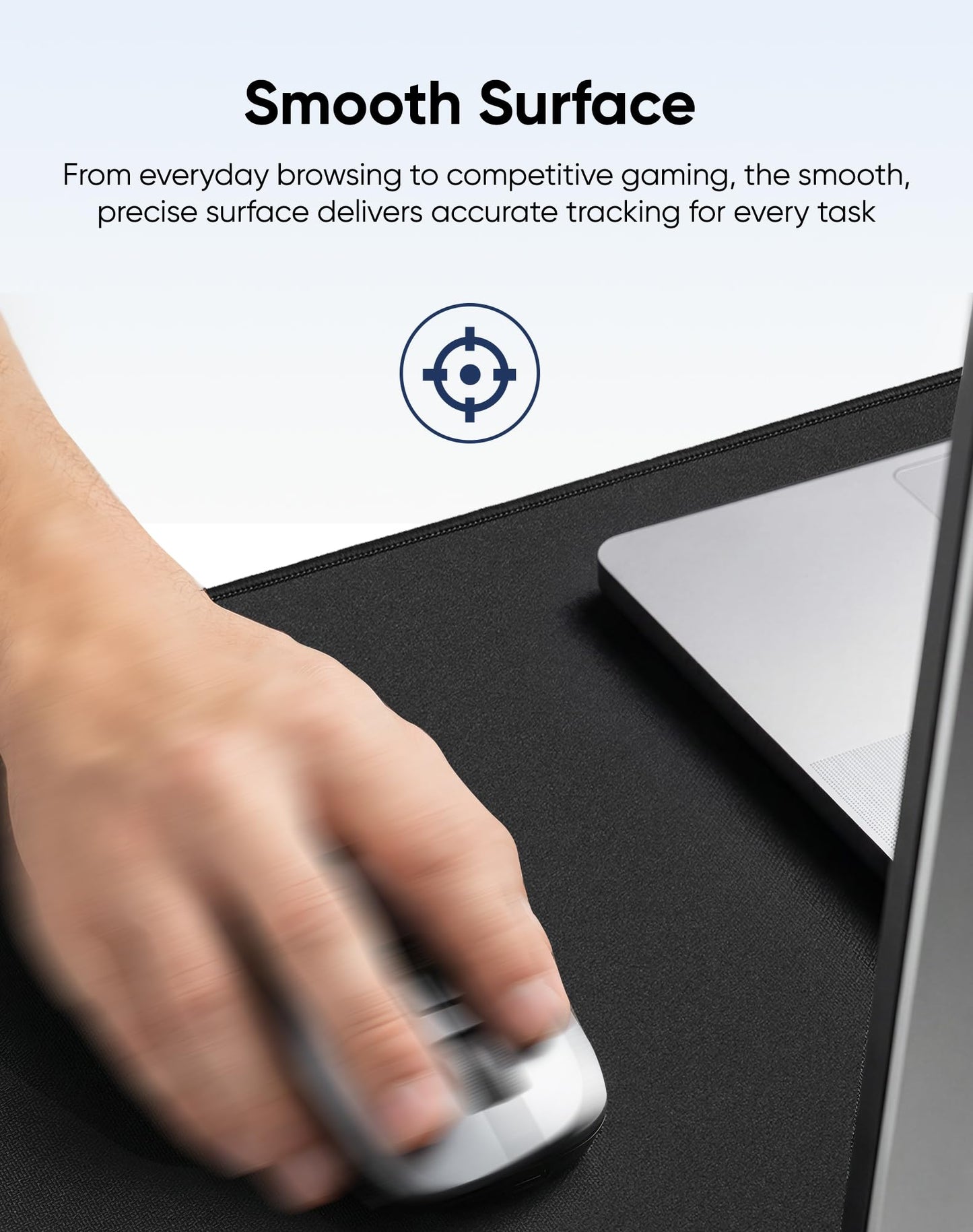 Reniteco Large Office & Gaming Mouse Pad, 35.4" x 15.7" Desk Mat, Black