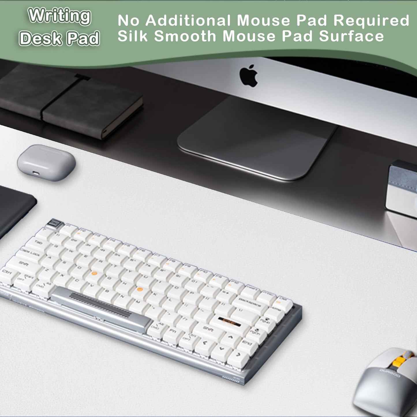 Boutilon Leather Desk Pad Protector,Non-Slip Mouse Pad,Laptop Desk Pad,Office Mouse Mat,Waterproof