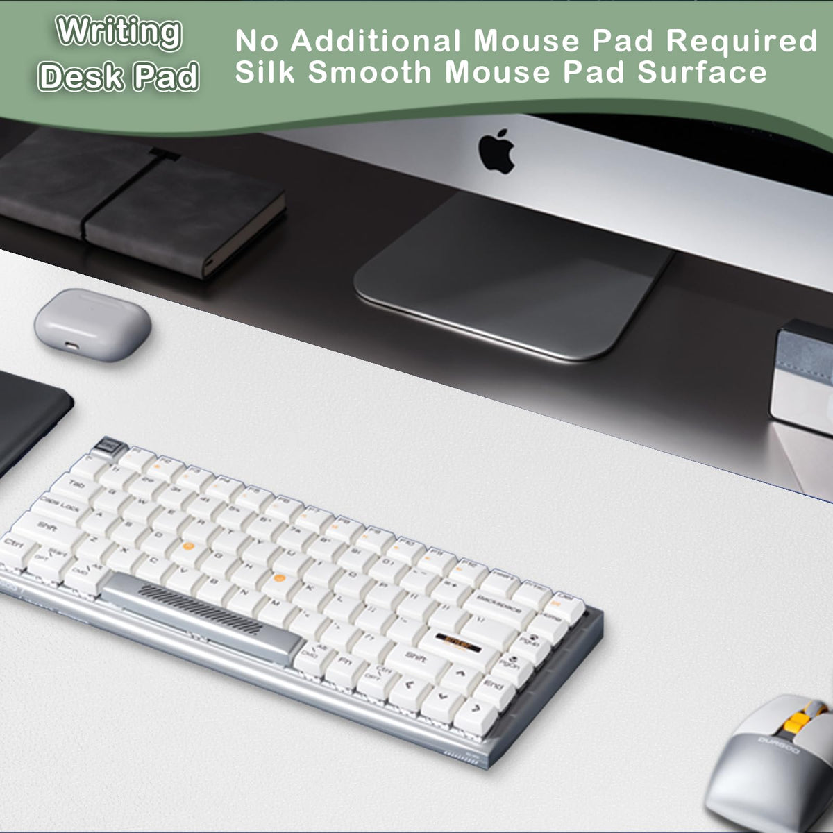 Boutilon Leather Desk Pad Protector,Non-Slip Mouse Pad,Laptop Desk Pad,Office Mouse Mat,Waterproof