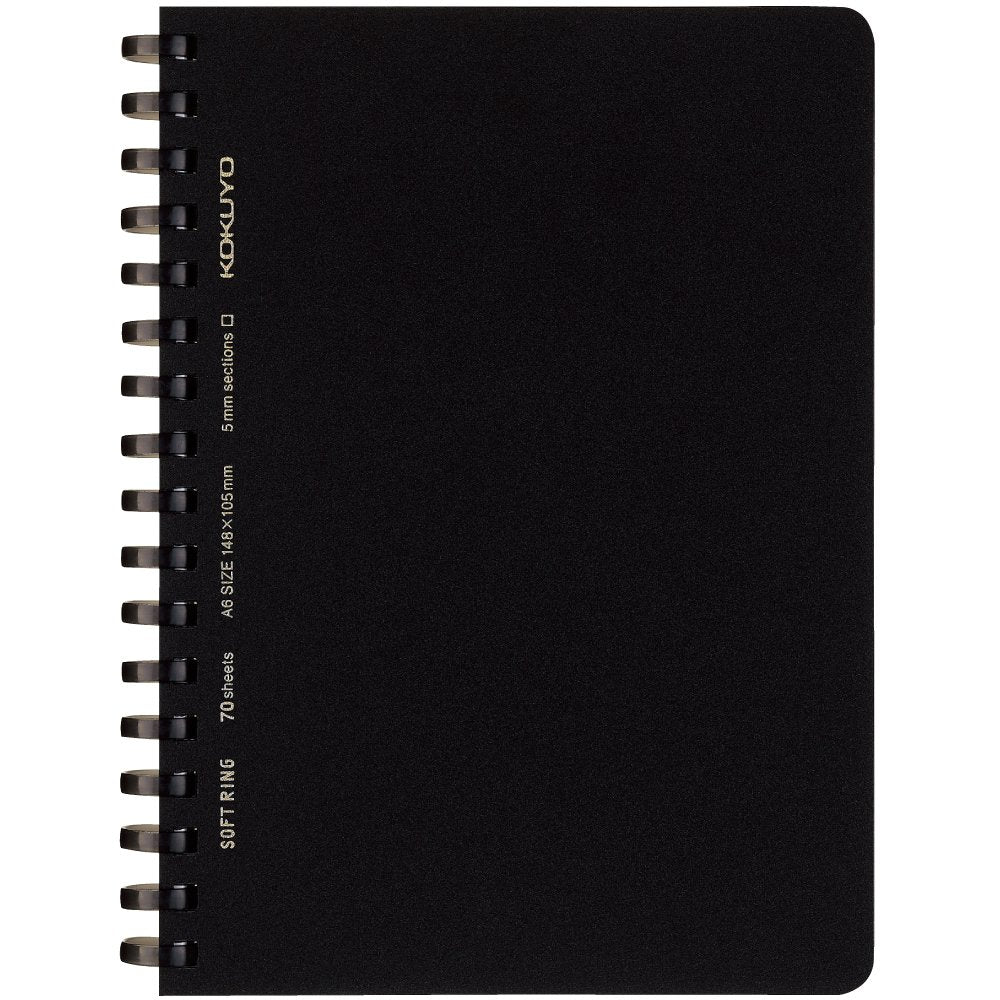 Kokuyo Spiral Graph Notebook, 5.8'' x 4.1'' Business Journal A6 Soft Ring Notebooks with 5mm Grid