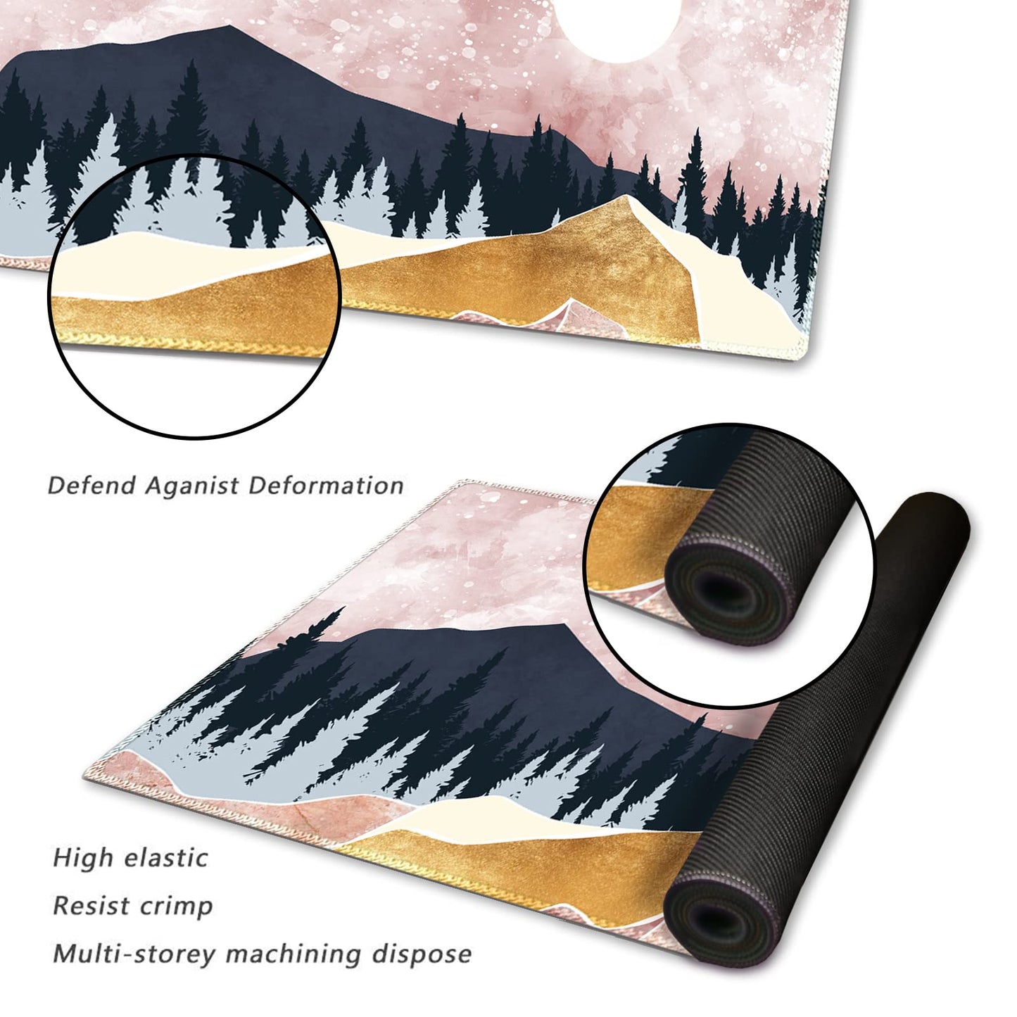 ARTSO Large Gaming Mouse Pad with Stitched Edges, XXL Extended Keyboard Mat Long Mousepad Desk