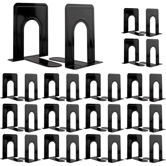 30 Pcs Metal Book Ends for Shelves, Heavy Duty Bookends for Office Home Kitchen Decorative, Nonskid