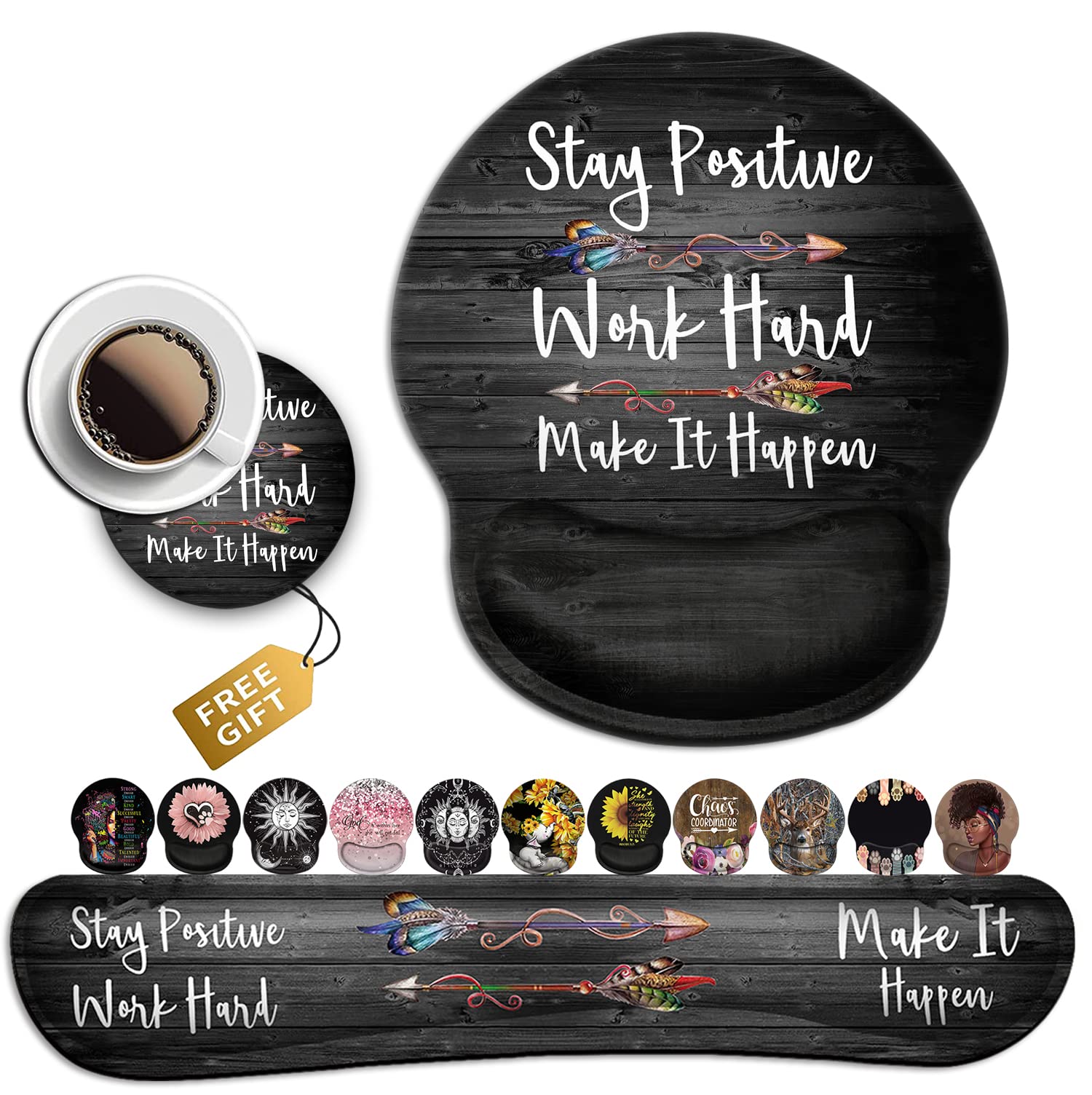 Ergonomic Mouse Pad with Gel Wrist Rest Support,Non-Slip PU Base for Computer Laptop Home Office
