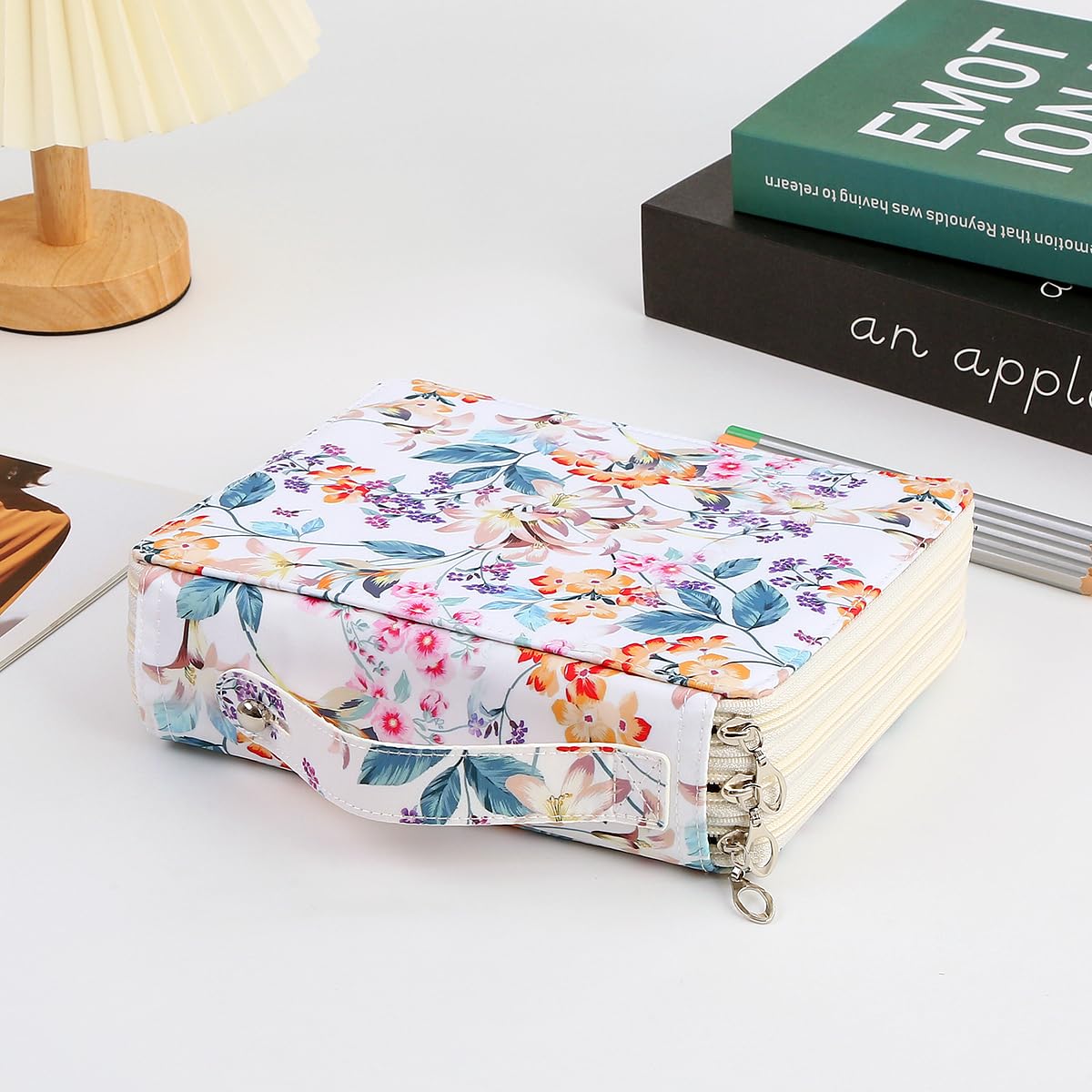 Lbxgap Portable Colored Printing Pattern Pencil Case Holds 120 pcs Pencils Bag Organizer with Handy