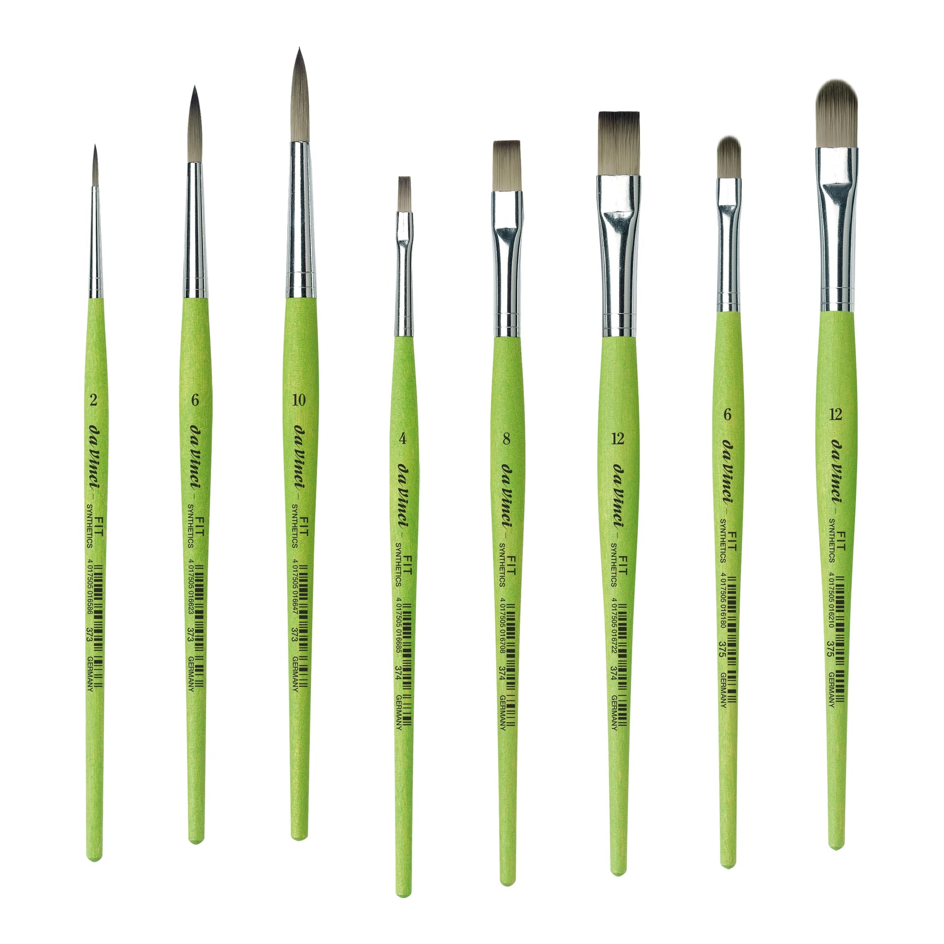 da Vinci Student Student Brush Set, Black 8 Each