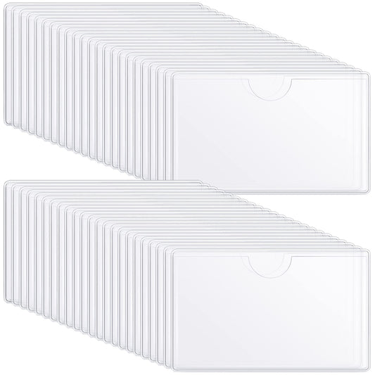 Chinco 100 Self Adhesive Pocket Index Card Pockets Index Card Holder Storage Tote Labels Pockets