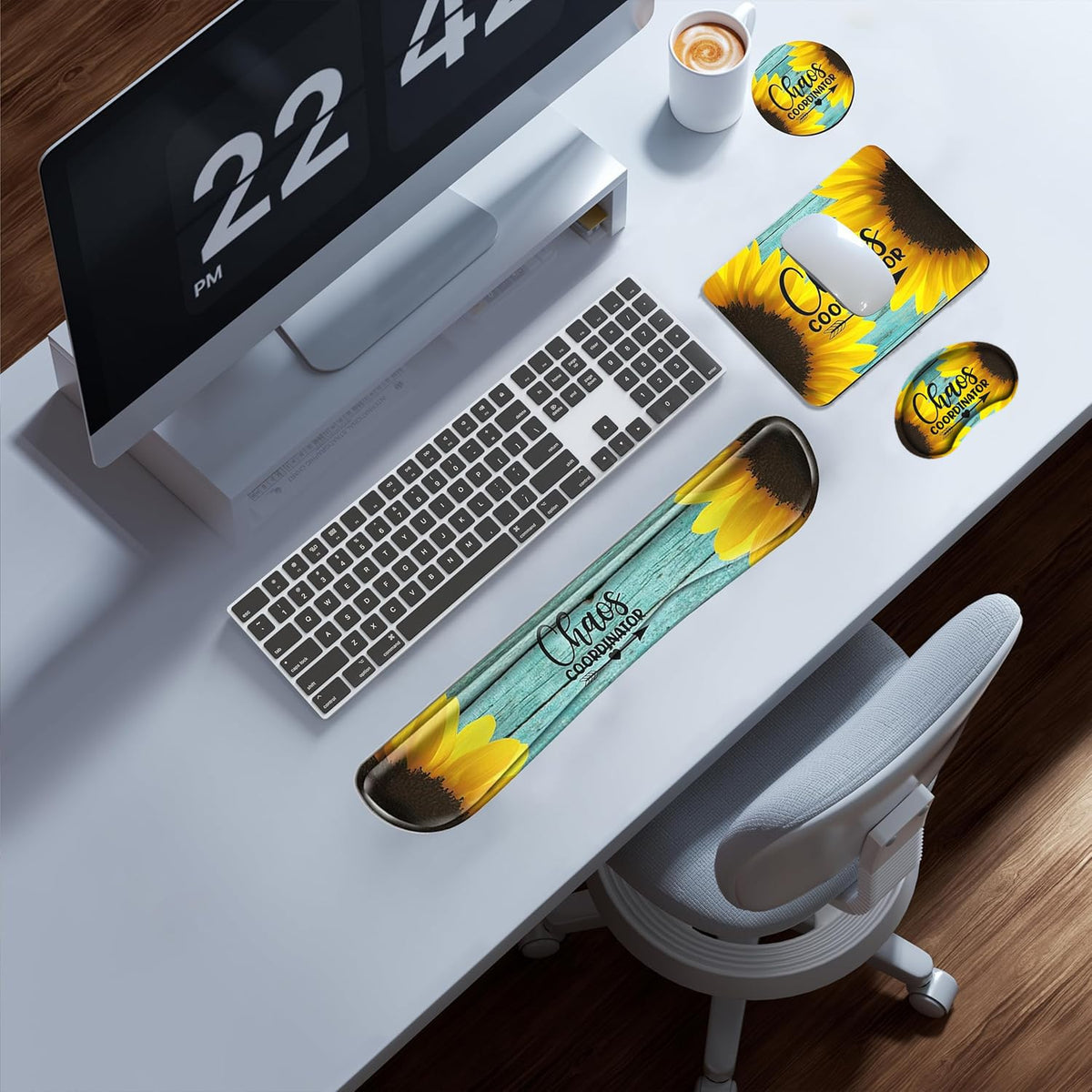 Chaos Coordinator Mouse Pad and Keyboard with Wrist Support Chaos Mousepad Memory Foam Wrist Rest