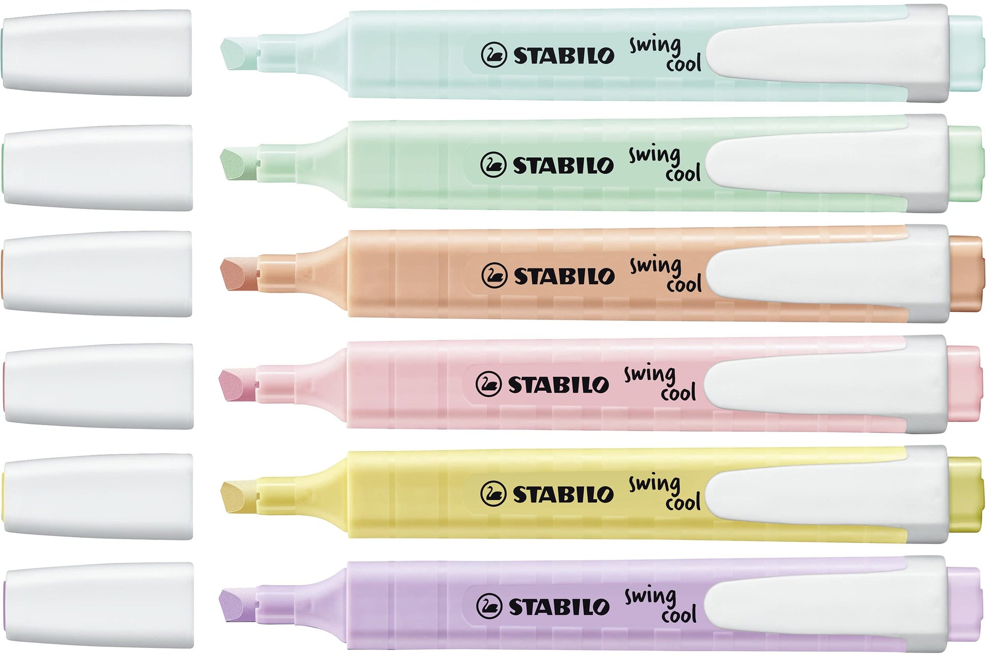 Highlighter - STABILO swing cool Pastel - Pack of 6 - Assorted Colours