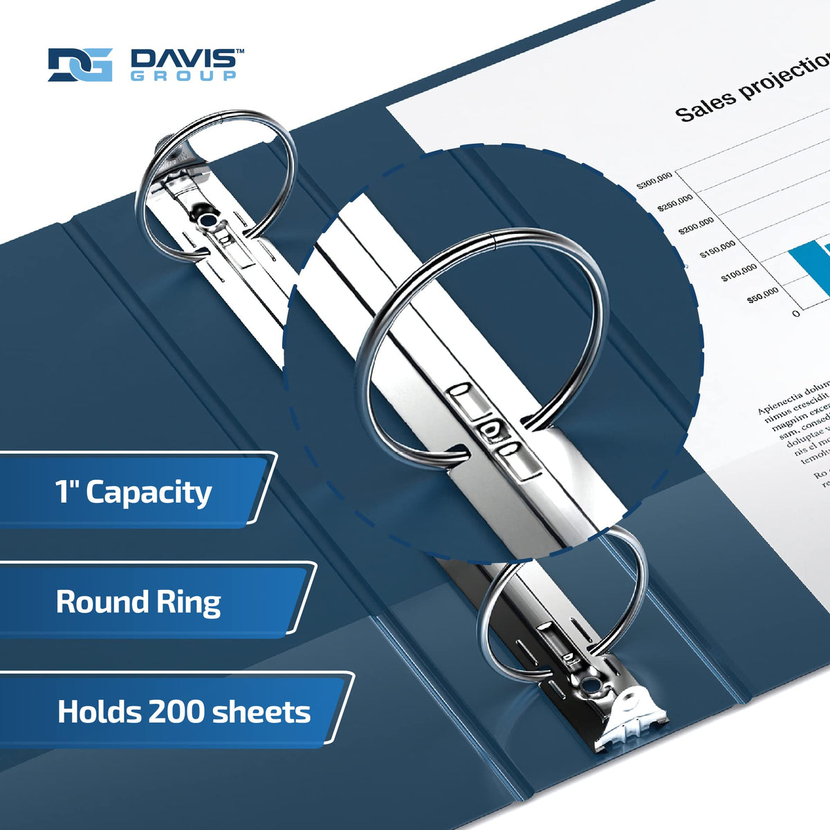 Easyview Premium 3-Ring Binders with Clear-View Covers and Round Rings, Binders for School or
