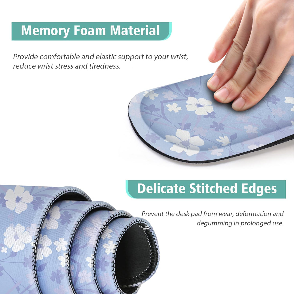 Large Mouse pad,4 in 1 Extended Keyboard Desk Mat with Wrist Rest,Non-Slip Desk Pad Protector Easy