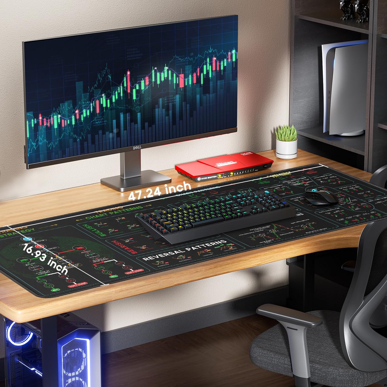 JIKIOU Stock Market Invest Day Trader Trading Mouse Pad with Stitched Edges