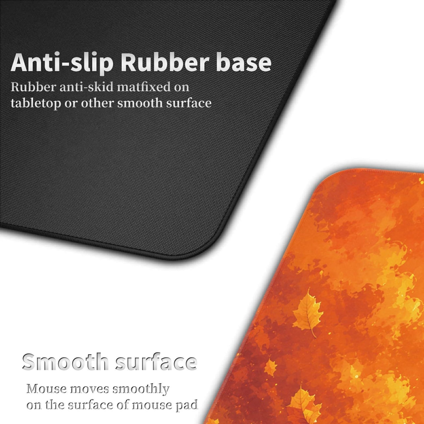 Autumn Flower Cat Large Mouse Pad, 31.5 x 11.8 in Extended Desk Mat