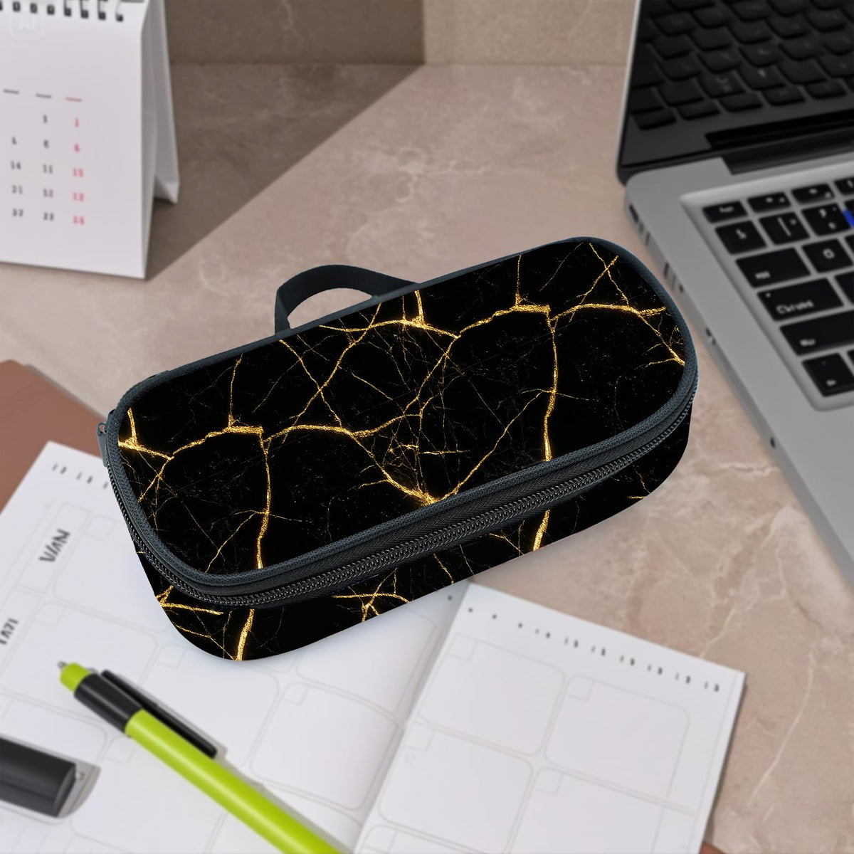 Droerfes Marble Pencil Case Pencil Pouch Large Capacity Pen Bag School Office Organizer Stationery