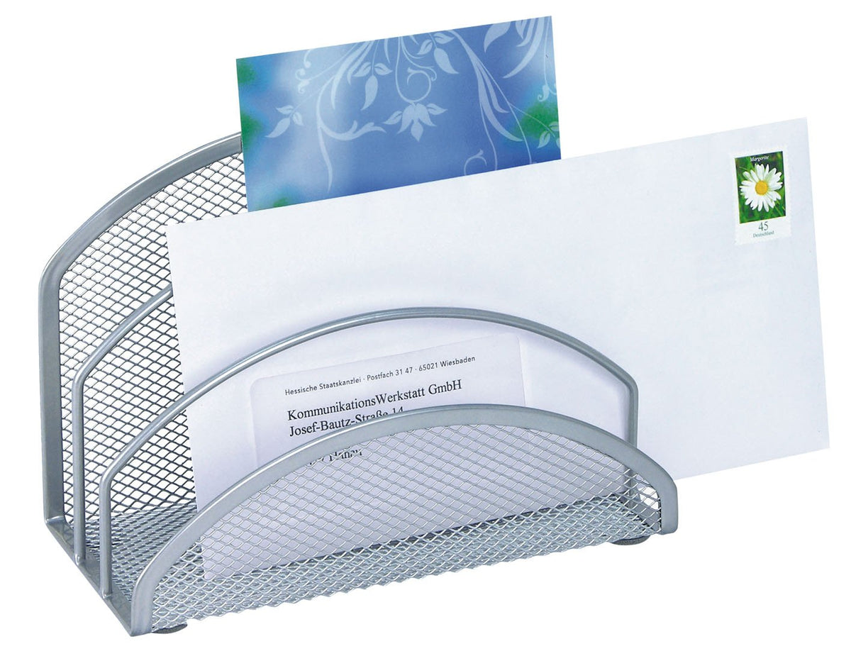 WEDO 65354 Office Letter Stand with 3 Compartments Wire Metal Silver