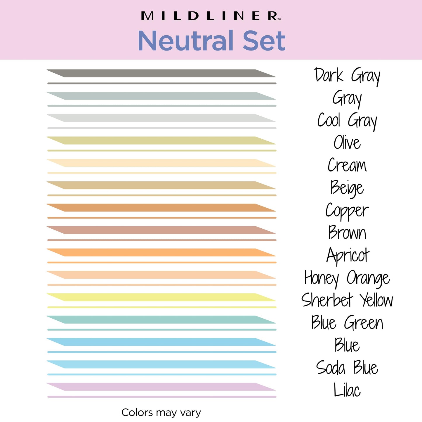 Zebra Pen MILDLINER Highlighter, Neutral Vintage Colors, Dual Tip, 15-Pack