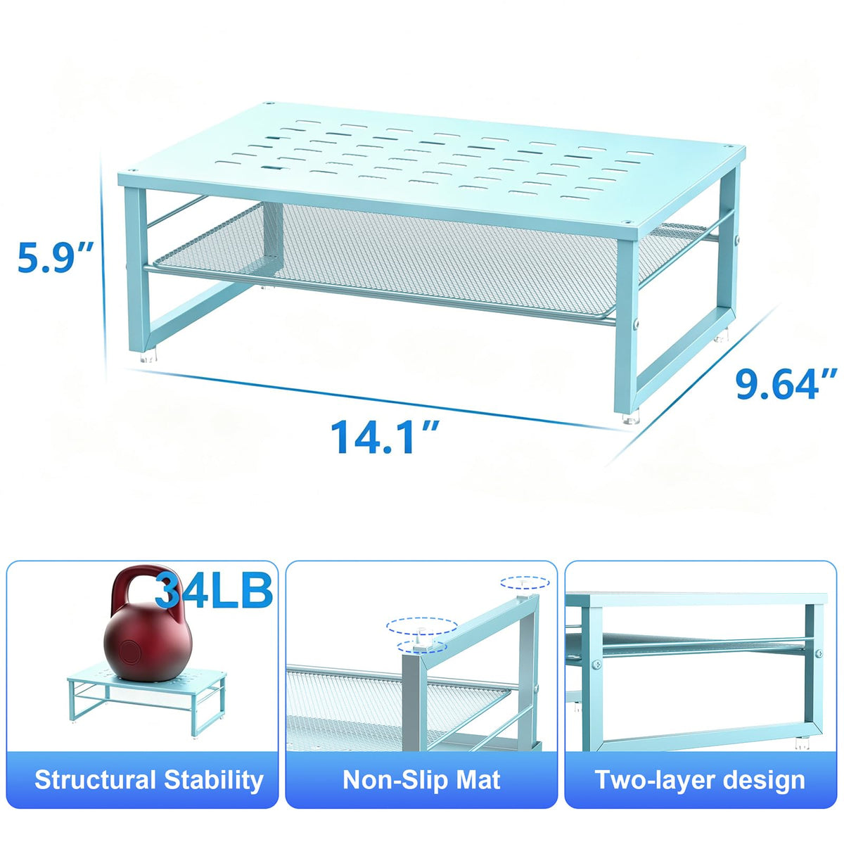 gianotter 2-Tier Metal Monitor Stand Riser