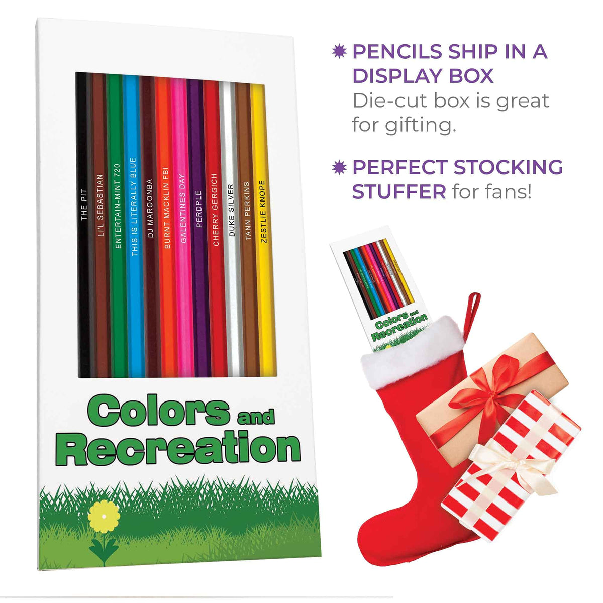 Pun Labs Colors & Recreation-Themed Colored Pencil Set for Fans of Parks & Rec | Set of 12 Parody