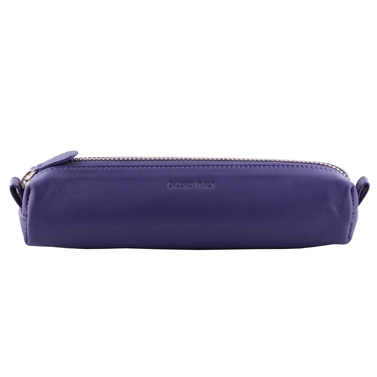 DiLoro Leather Zippered Fountain Ballpoint Rollerball Pens and Pencils Case Holder Pouch Genuine