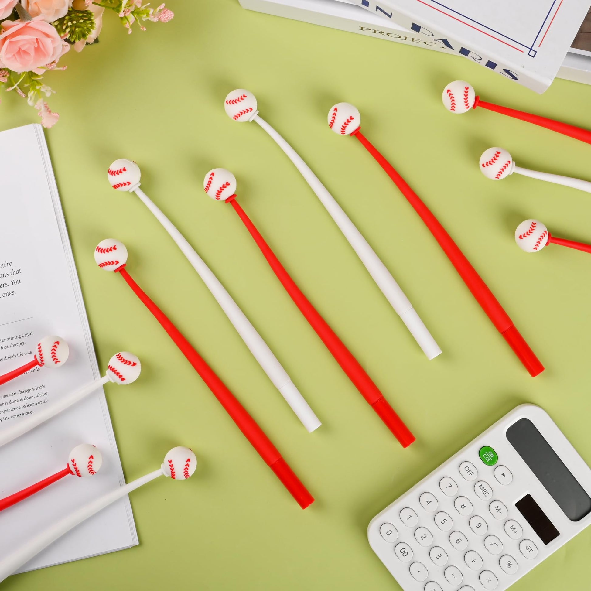 LiYiQ 50 PCS Baseball Party Favor Stress Relief Bobblehead Pens Fun Cute Pen Fidget Pens Kawaii