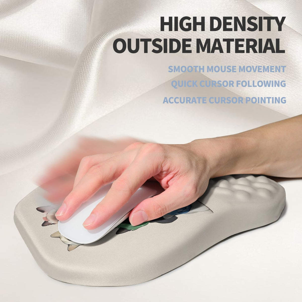 Gleamtide Ergonomic Raised Mouse Pad Wrist Support with Bilateral Slope Memory Foam Mousepad for