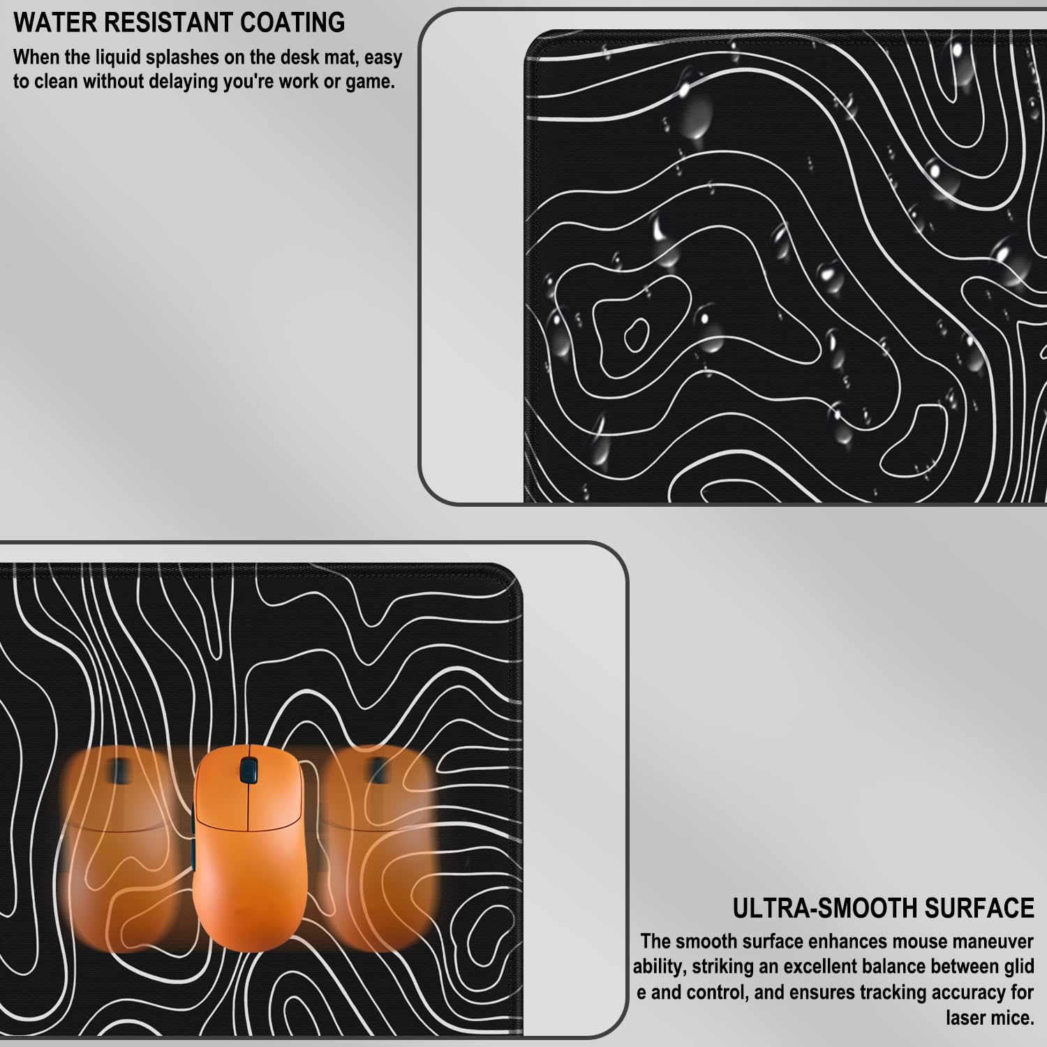 Mousepad, 31.5 x 15.7 in Large Gaming Mouse Pad with Stitched Edge, Extended Desk Mat with Non-Slip